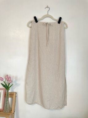 Song of Style maxi skirt with front tie and side slit rayon linen blend size M